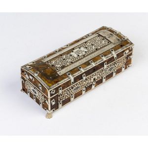 A tortoiseshell and bone hinged box, Anglo-Indian, 19th century,…