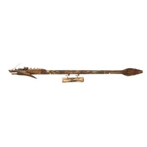 A Borneo Dragon-Shaped carved bone dart blow gun, (missing the&hellip;