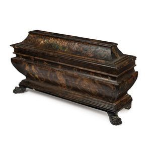An Italian early 16th century polychrome sarcophagus with Latin&hellip;