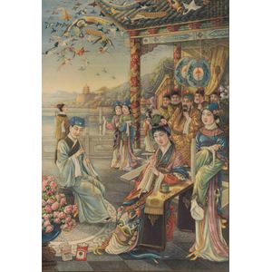A framed Chinese cigarette poster, Republic period, early 20th…