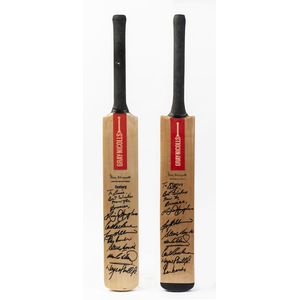 Bats (Autographed) Two 'Gray-Nicolls' bats signed by 14…