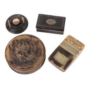 Four snuff boxes, 19th century, comprising a Georgian…