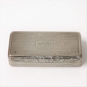 Antique Sheffield Plate Snuff Box with Engraved Lid - Snuff ...