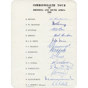 1960 Commonwealth Tour of Rhodesia and South Africa, official…