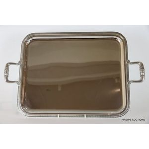 A Christofle 'Malmaison' silver plated tea tray, 1935-1983…