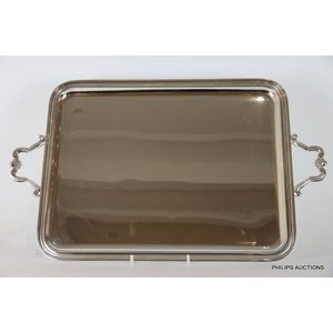 A Christofle silver plated tea tray, 1935-1983 marks (probably…