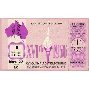 1956 Melbourne Olympics: Tickets for Basketball for Nov.23 (2…