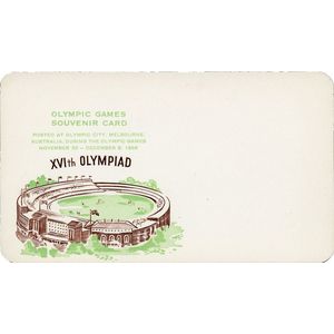 1956 Melbourne Olympics: 'Olympic Games Souvenir Card' x 60,…