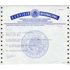 1968 Mexico Olympics: Group of telegrams sent to the Australian…