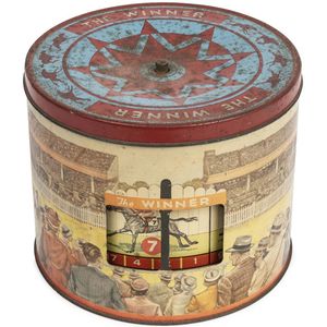 Tin c.1950s Peak Frean (Aust) biscuit tin, 'The Winner' with…