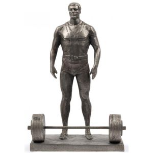 Artwork & Prints metal sculpture of a weightlifter, believed to…
