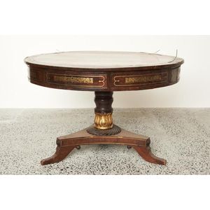 Regency crossbanded rosewood drum table, first half 19th…