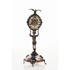 Viennese silver and enamel pendant table clock, c. 1880,&hellip;