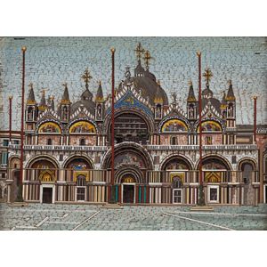 An Italian micro-mosaic panel of the Basilica San Marco in…