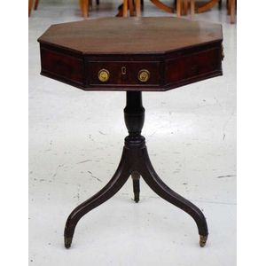 Late Georgian mahogany drum table with revolving 4 drawer…