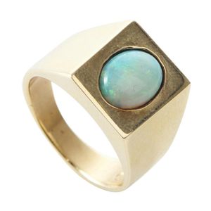 An opal signet ring by Tony Kean, the rectangular plaque&hellip;