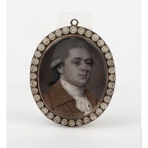 A portrait miniature of a gentleman, 18th century, finely…