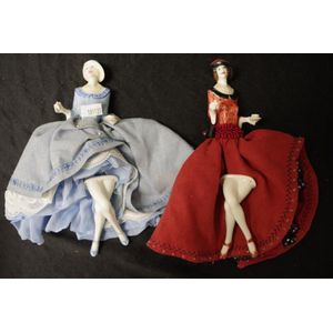 Two modern afternoon tea half dolls with matching ceramic legs…
