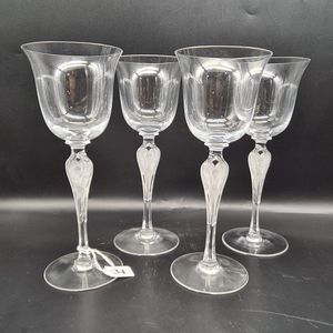 Faberge Pavlova stemmed wine glasses, set of four crystal wine…