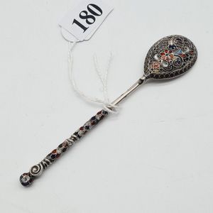 Russian 84 enamelled tea spoon, beautifully gilt bowl and…