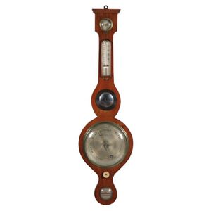 Banjo barometer, mahogany case, by Budds Huntingdon, height 95…