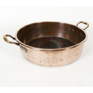 Antique Copper Preserving Pan, 43cm Diameter - Copper - Metalware