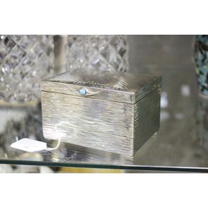 Textured jewellery box, with dual mechanised opening, turquoise…