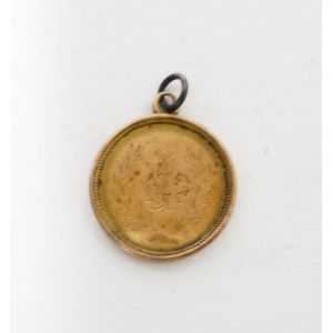 A 9ct gold fob medallion, engraved for the Invercargill Rowing…