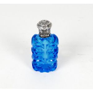 blue glass perfume bottle antique