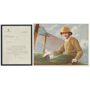 Amy Johnson nice autograph on single page typed letter on Amy…