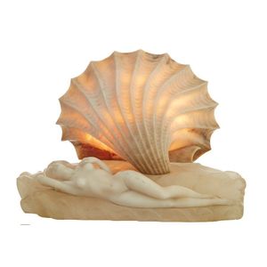 An Italian 'Venus in shell' marble and alabaster lamp, late…