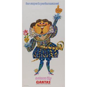 Qantas travel posters, 'businessmen fly Qantas, it's a shrewd…