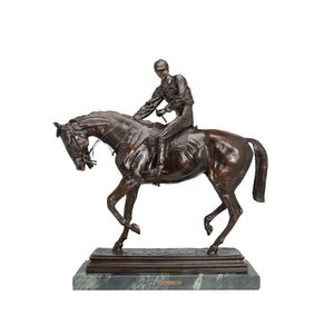 Bronze Horse & Jockey Sculpture, after Isidore Jules Bonheur…