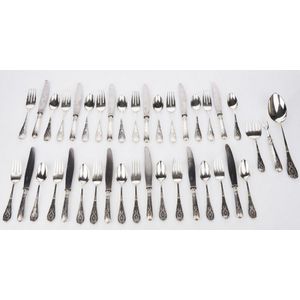 Silver dessert cutlery set, mark of Faberge, with the Imperial…