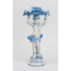 A French figural bisque porcelain sweet meat dish, 19th century,&hellip;