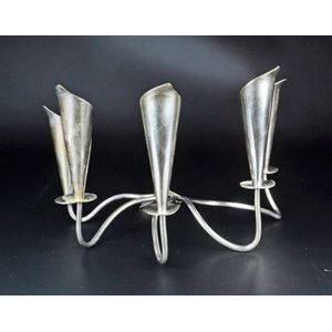 Unique candlestick Danish silver four, armed candle stick in an…