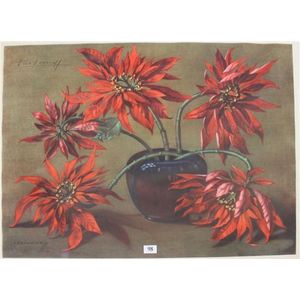 Vladimir Tretchikoff, 'Poinsetta' framed etching, signed in…