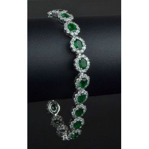 Emerald And Diamond Daisy Bracelet - Bracelets Bangles - Jewellery