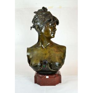 A French bronze bust, Bohemienne Orientale by R. Colombo c.1884…