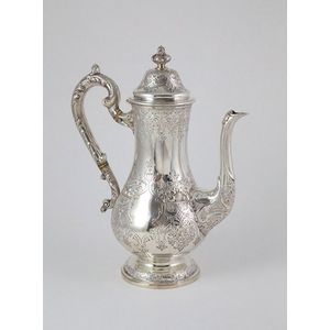 A Spanish 18th century Rococo silver coffee-pot, city mark of Barcelona.  Unclear makers mark. - Bukowskis