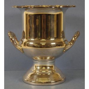 Large silver plated twin handle ice bucket, height 26.5 cm