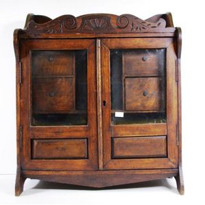 Vintage timber smokers cabinet, with two doors with fitted side…