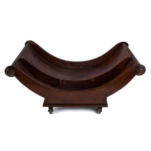 A Regency English cheese wheel, oak with brass casters, early&hellip;