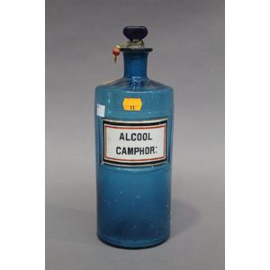 Antique French chemist bottle 'Alcool Camphor', 34 cm high
