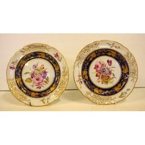 Pair of Charles Bourne porcelain plates, Staffordshire circa&hellip;