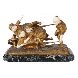 Demetre Chiparus (1886-1947) 'Wheelbarrow' a fine gilt bronze…