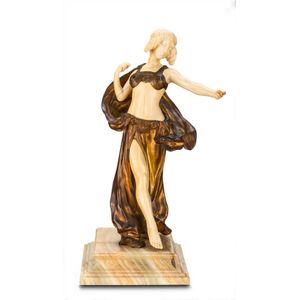A patinated bronze and ivory figure by Louis Sosson, French,…