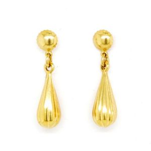 18ct Gold Drop Stud Earrings - 3.3g - Earrings - Jewellery