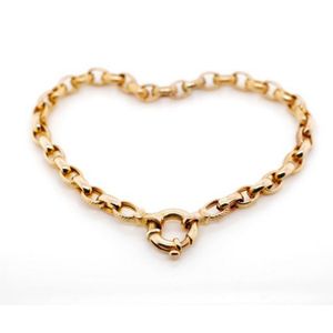 9ct rose gold oval belcher chain bracelet with altenrate high…