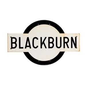 Blackburn: station sign. Iconic Melbourne suburban enamel metal…